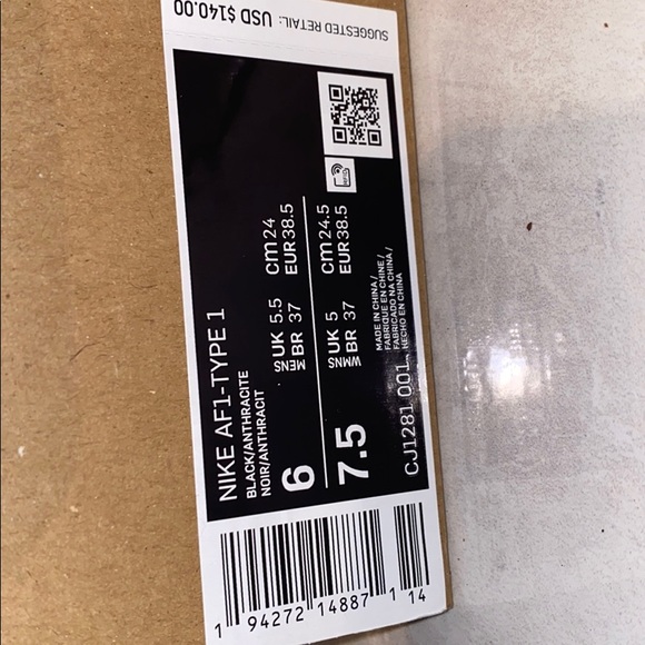 Men’s Sz 6(women’s 8) Black NIKE AIR FORCE 1 - Picture 8 of 8